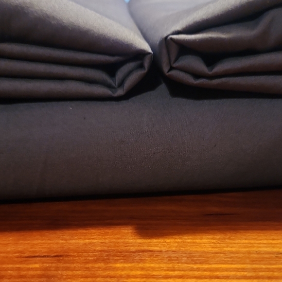 Elegant Percale Hemmed Duvet Cover - Slate Blue - Picture 7 of 11